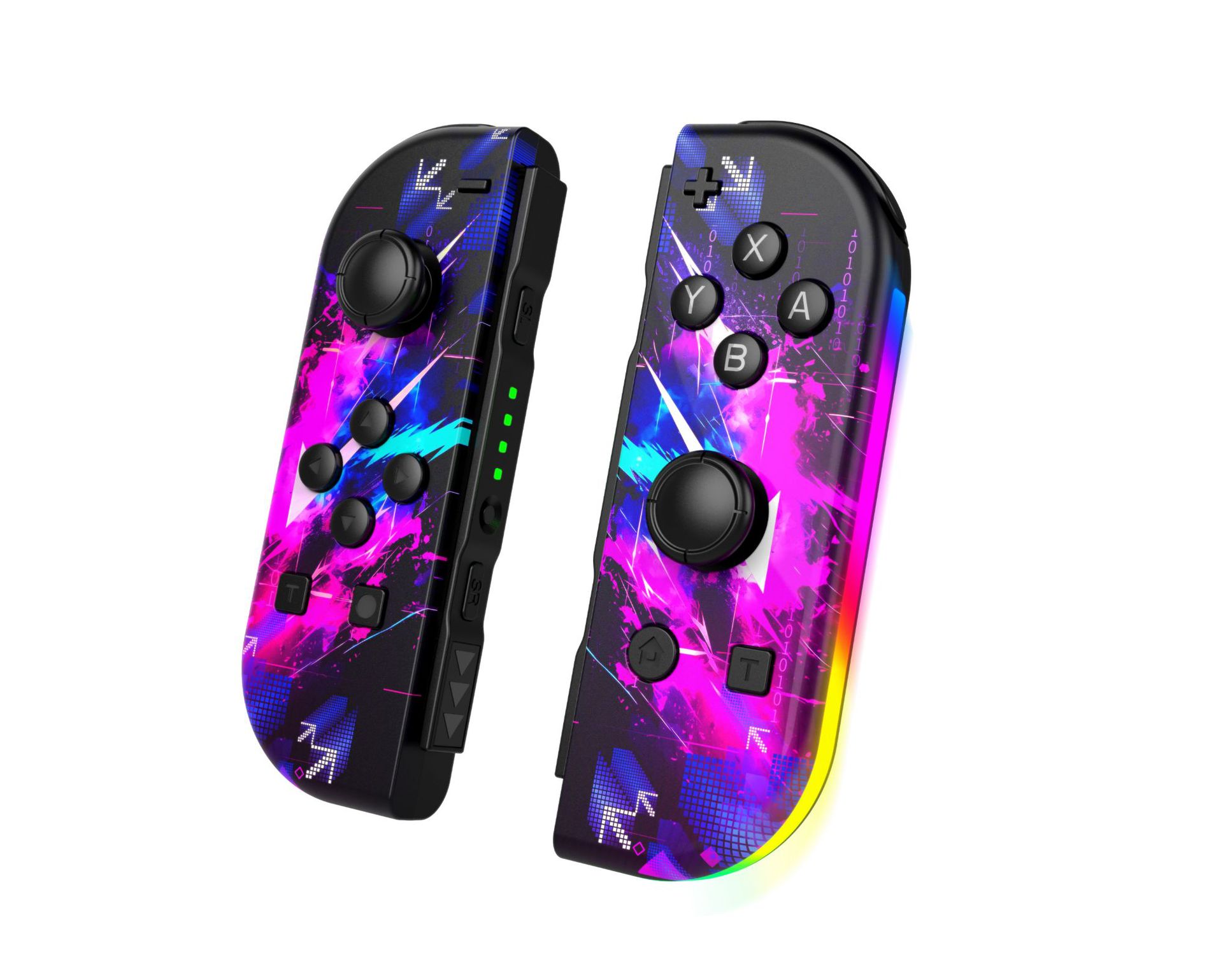 Picture of Switchjoycon left and right gamepad with RGB light wake-up vibration dazzling body sense Bluetooth gamepad