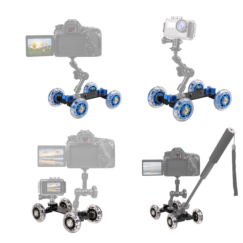 Picture of Camera Photography car with mute photography car magic arm hand push photography camera four-wheel photography car