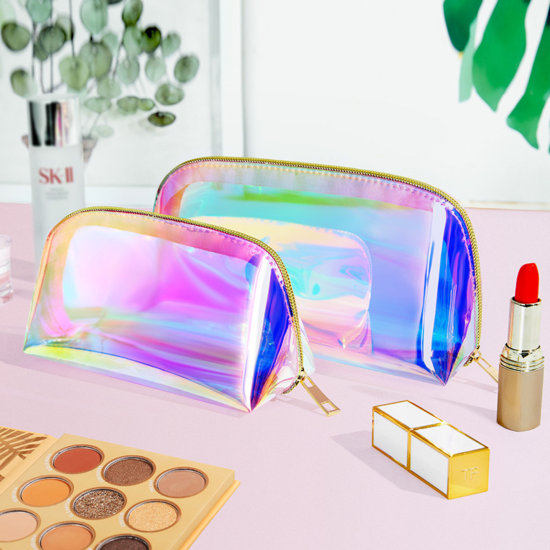 Picture of In stock new colorful transparent laser cosmetic bag TPU shell wash bag portable storage bag wholesale