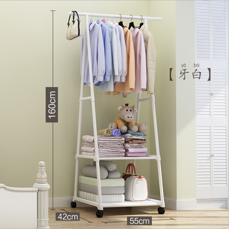 Picture of Coat Rack Triangle Coat Rack Floor Wheeled Mobile Multi-Layer Storage Rack Simple Modern Hanger Drying Rack