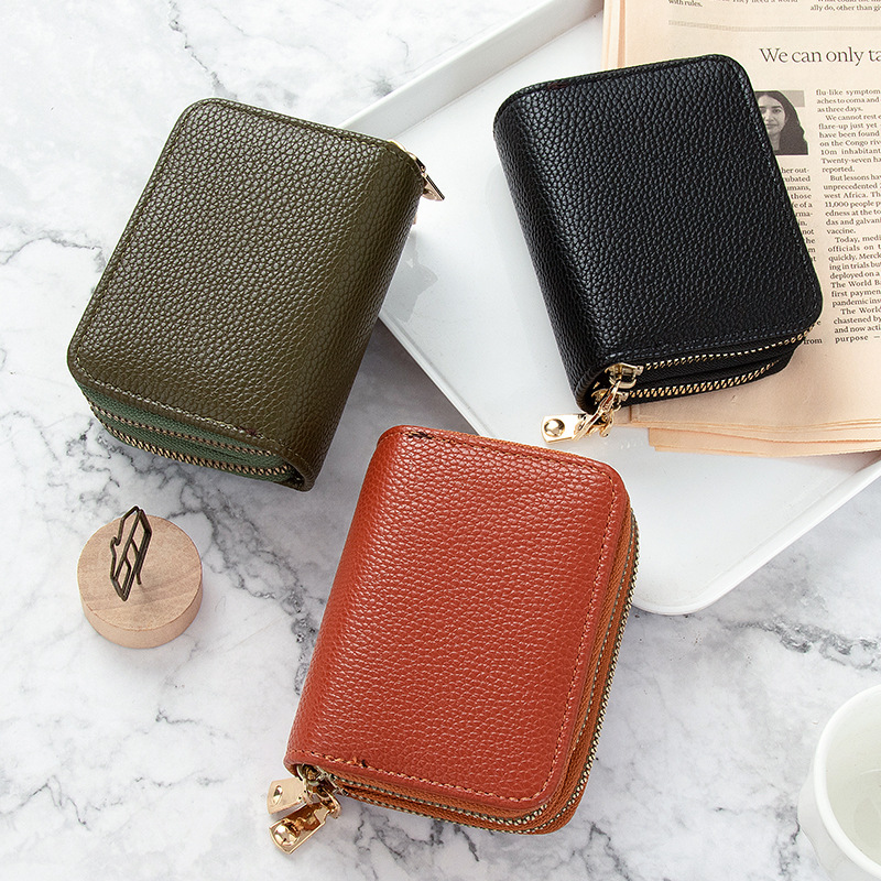 New 2025 Korean Style Card Holder for Women Short Simple Pure Color Multi-Card Slot Large Capacity Zipper Student Coin Purse for Women