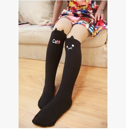 Picture of Girls Pantyhose Girls Pantyhose Velvet Stitching Anti-hook Silk Cartoon Student Baby White Children Dance Socks