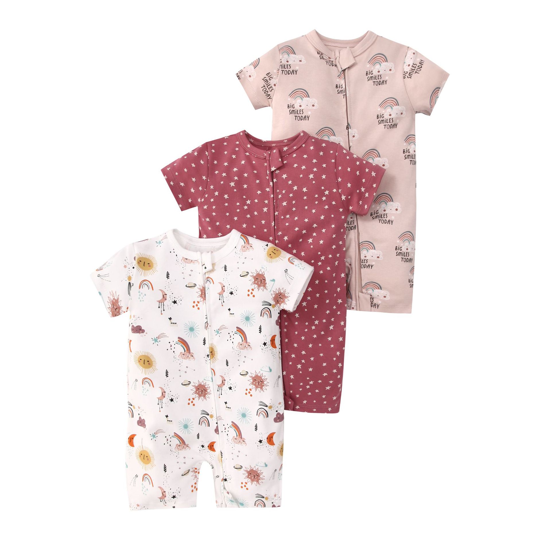 Picture of Foreign trade children's clothing summer baby jumpsuit short sleeve double zipper climbing clothing newborn baby gift box for cross-border