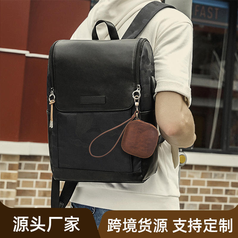 Picture of Suitable for Powerbeatspro Headset Protective Case with Lanyard Zipper Apple Genuine Leather Wireless Bluetooth Headset Case