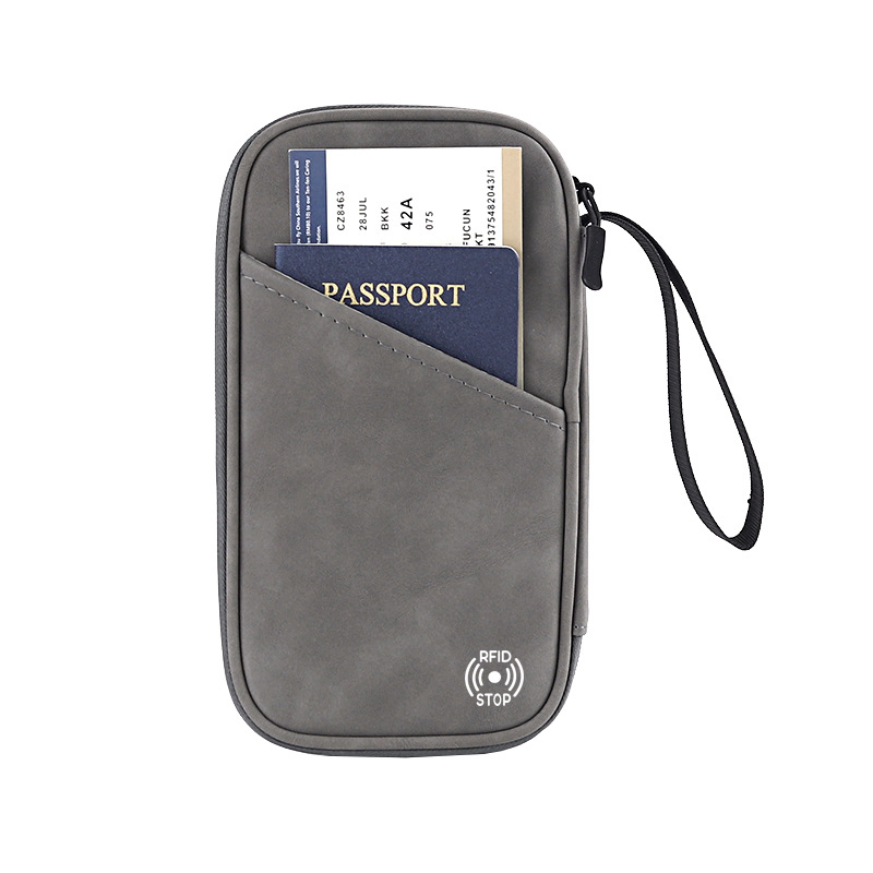 Picture of Cross-border New Travel Passport Protective Cover Anti-theft Brush RFID Multi-function Passport Holder Portable Document Storage Card Holder
