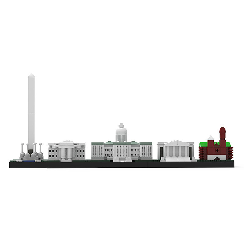 Picture of MOC Block Set Small Particle Compatible with Lego Washington City Skyline Building Block Building Street View