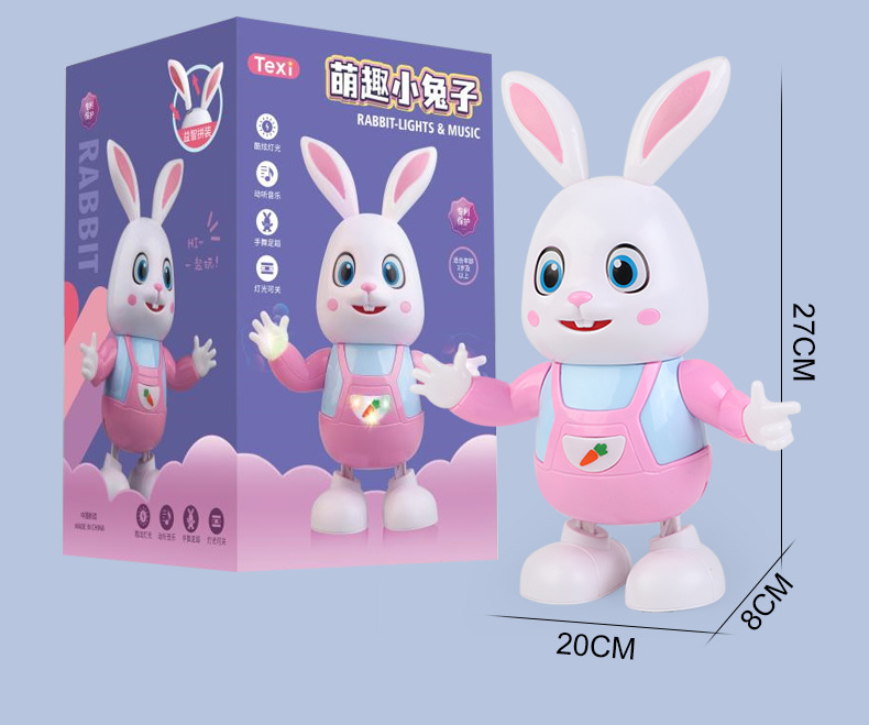 Picture of Electric dancing duckling with sound can move rabbit light walking singing panda dancing robot children's toys