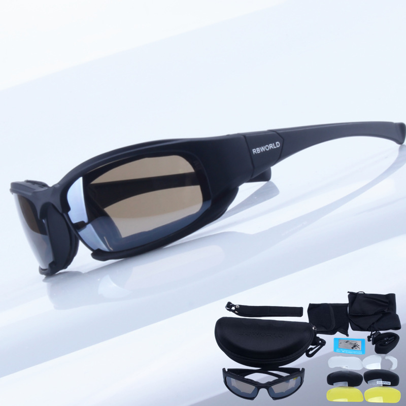 Picture of X7 military fan glasses polarized goggles tactical glasses CS outdoor riding glasses motorcycle goggles windproof