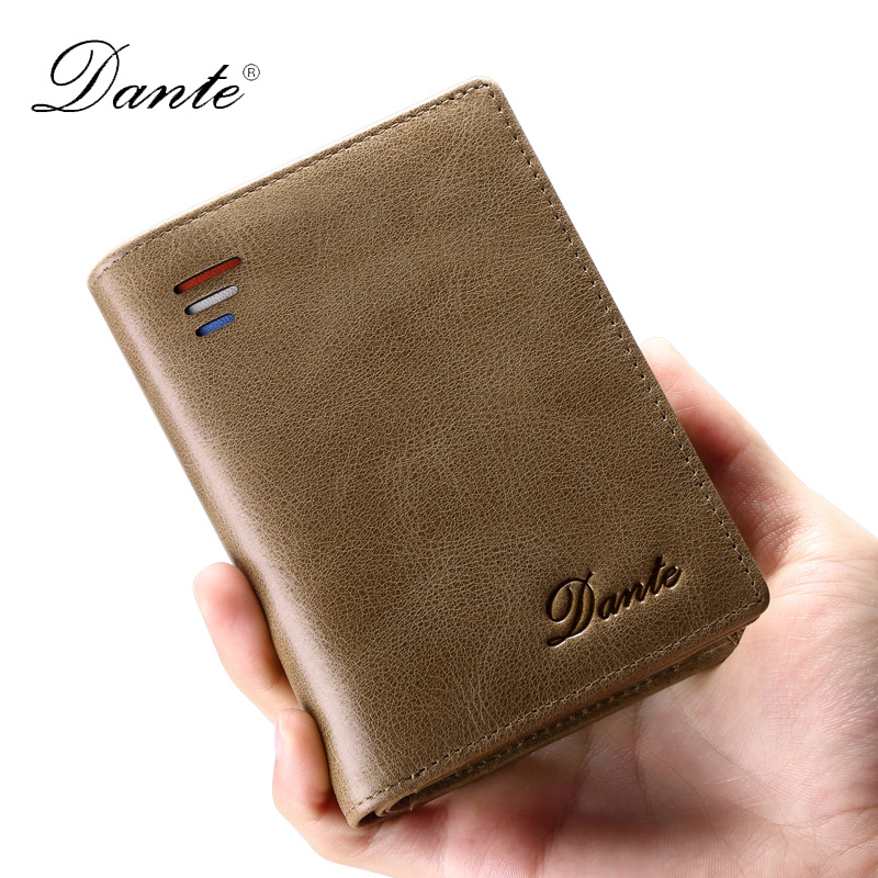 Picture of Dante Men's Wallet Short RFID Anti-theft Brush Change Zipper Wallet Large Capacity Card Bag Japanese and Korean Foreign Trade