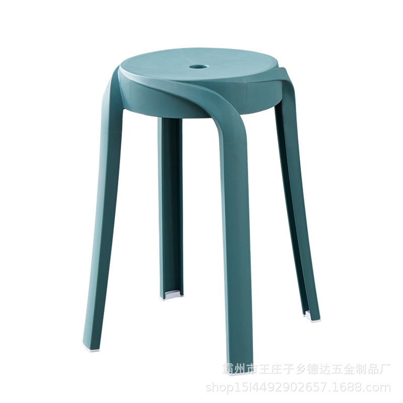 Picture of Modern Dining Table Plastic Round Stool Household Solid Bathroom Stool Living Room Casual High Stool Adult Negotiation Windmill Stool