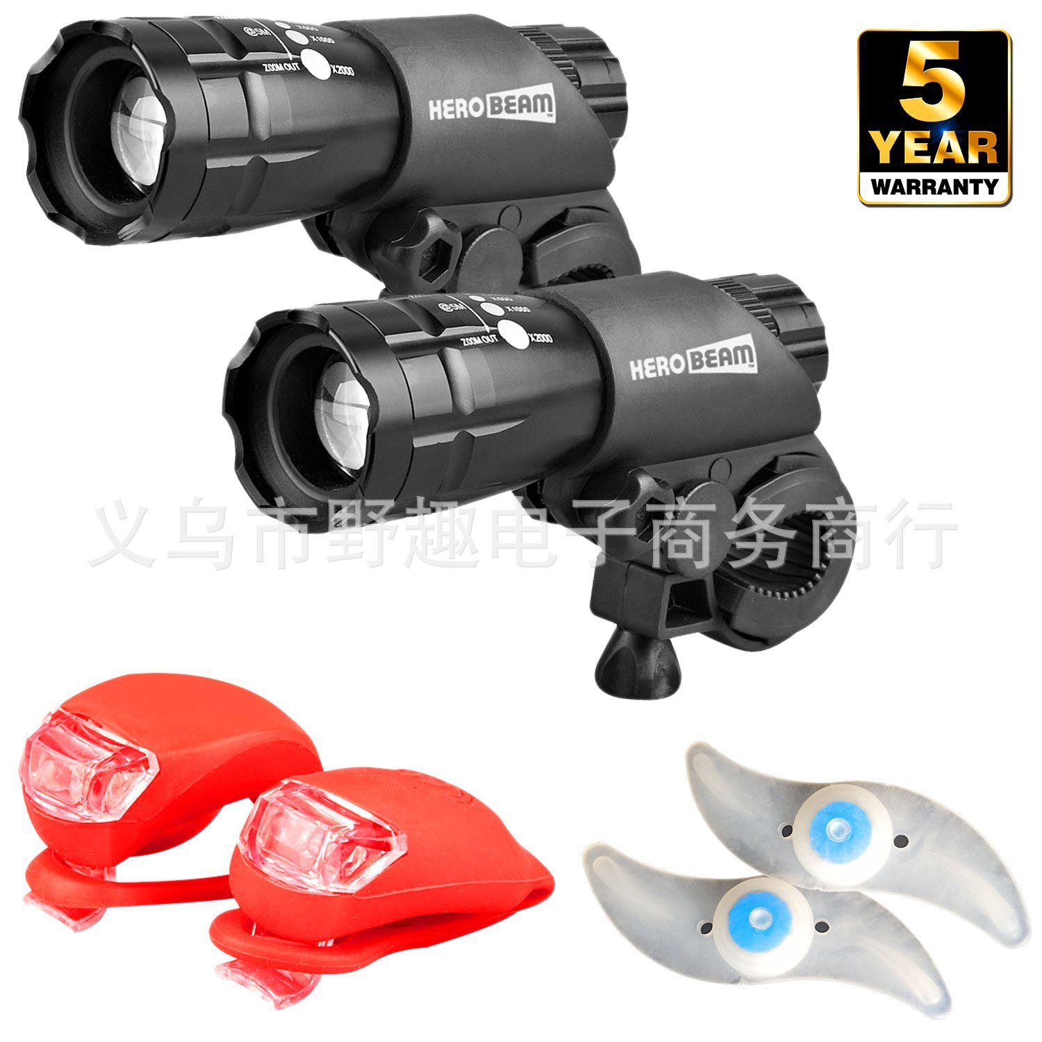 Picture of Factory wholesale 5W mountain bike headlight riding flashlight set charging zoom strong light