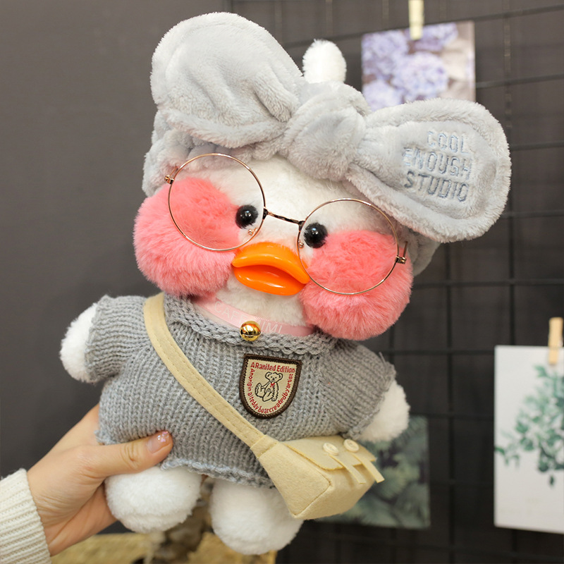 Picture of White ins Cyber Celebrity Hyaluronic Acid Duck Little Yellow Duck Plush Toy Hand Warming Pillow Doll Birthday Gift