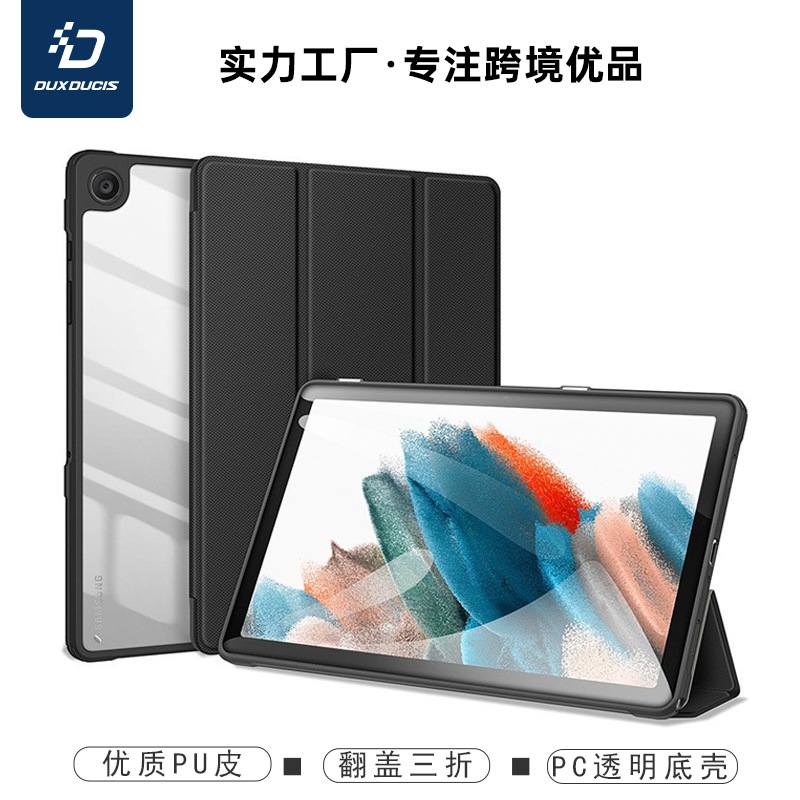 Picture of For Samsung TabA9Plus Flat Protective Case Wholesale Acrylic Transparent Trifold Flip Leather Case Lightweight