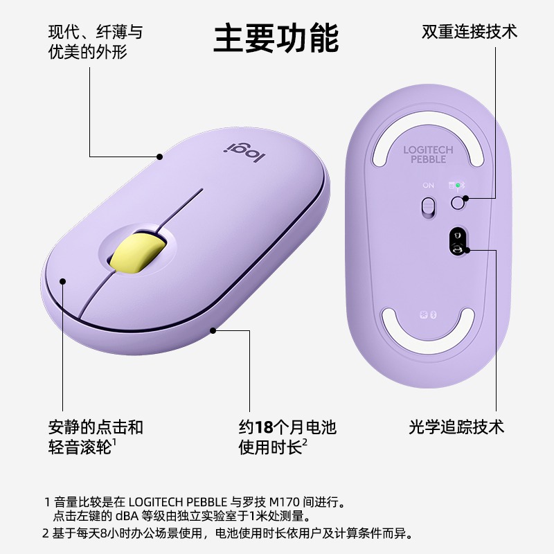 Picture of Logitech Pebble Logitech Wireless Mouse Pebble M350 Pebble Bluetooth Lightweight Silent Mouse