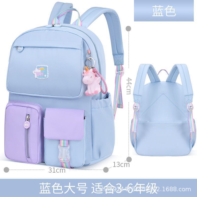 Picture of New Ins Style Primary School Bag Cute Men and Women Burden-Reducing Spine Protection Universal Large-Capacity Kidsren's Backpack