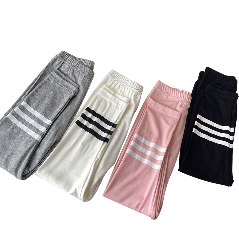 Picture of New Girls' Leggings for Outer Wear Spring & Fall New Korean Style Pure Color Three-Bar Modal Kidsren's Thin Leggings