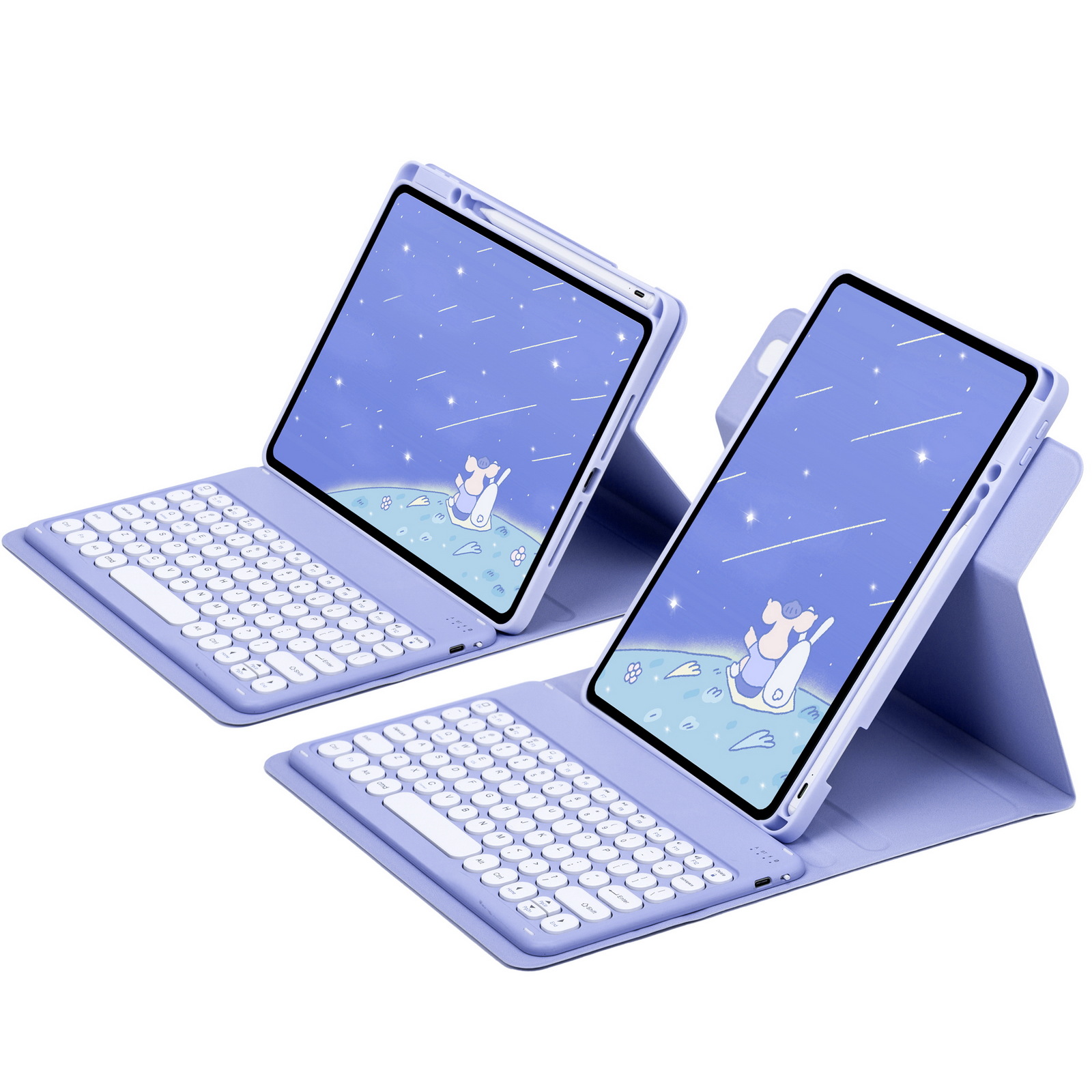 Picture of For iPad10.2 protective cover 10 generation acrylic rotating magnetic Bluetooth keyboard protective cover 10.9 pen slot