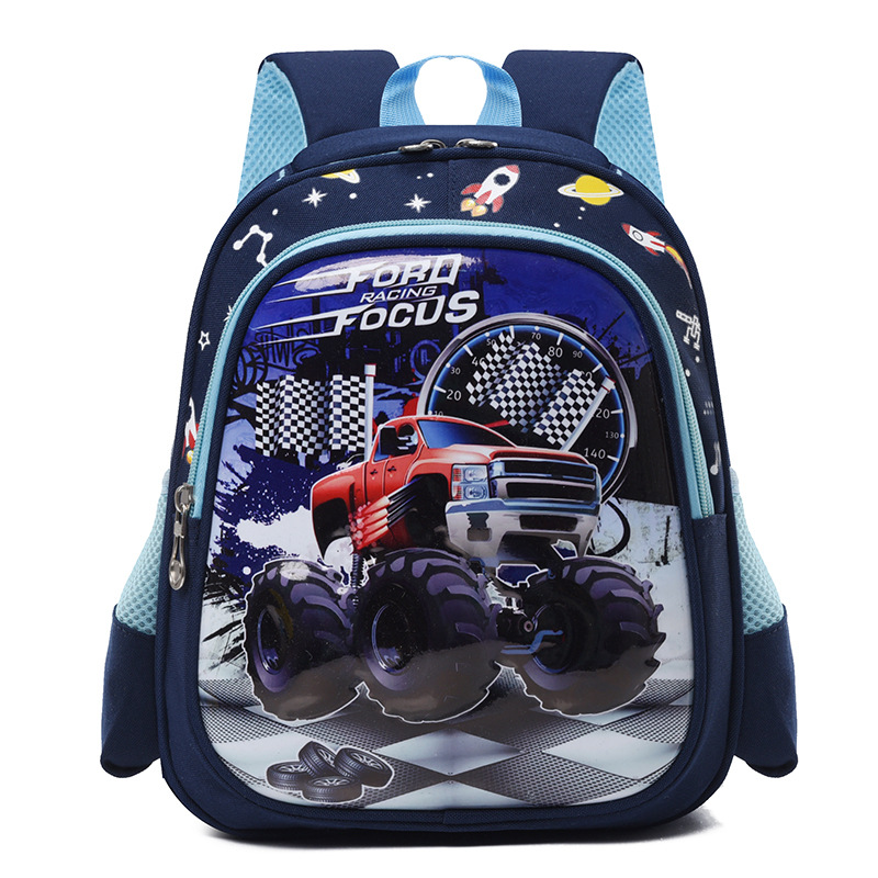Picture of New Raceway Children's Backpack 2024 New Cartoon Pattern Kindergarten Lightweight Ridge Protection Not Large Capacity Backpack