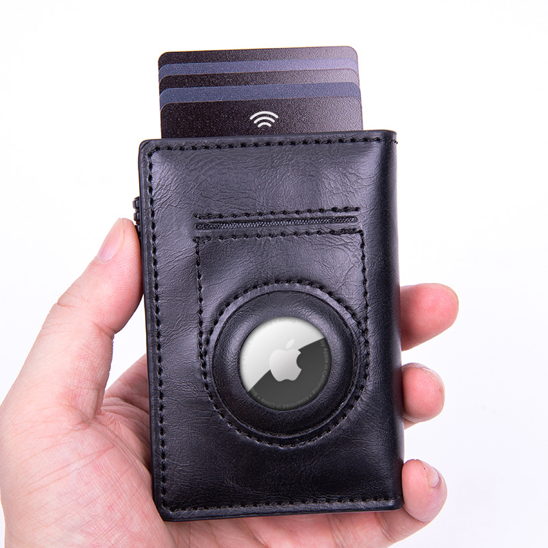 Picture of Cross-border AirTag tracker card holder RFID anti-theft brush creative magnetic coin purse credit card case card holder