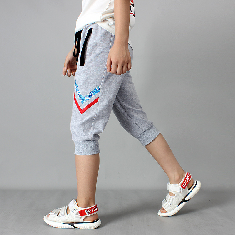 Picture of European point children's clothing summer Korean style new boys sports cropped pants large children's cotton casual pants children's pants