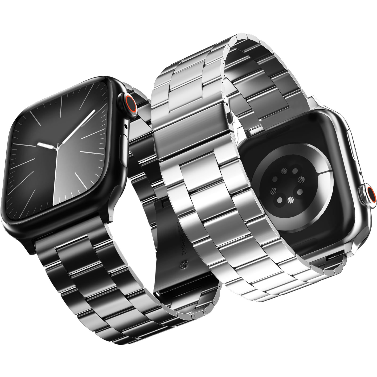 Picture of For Apple Watch Apple Watch S10 Stainless Steel Thin Metal Three Bead Strap