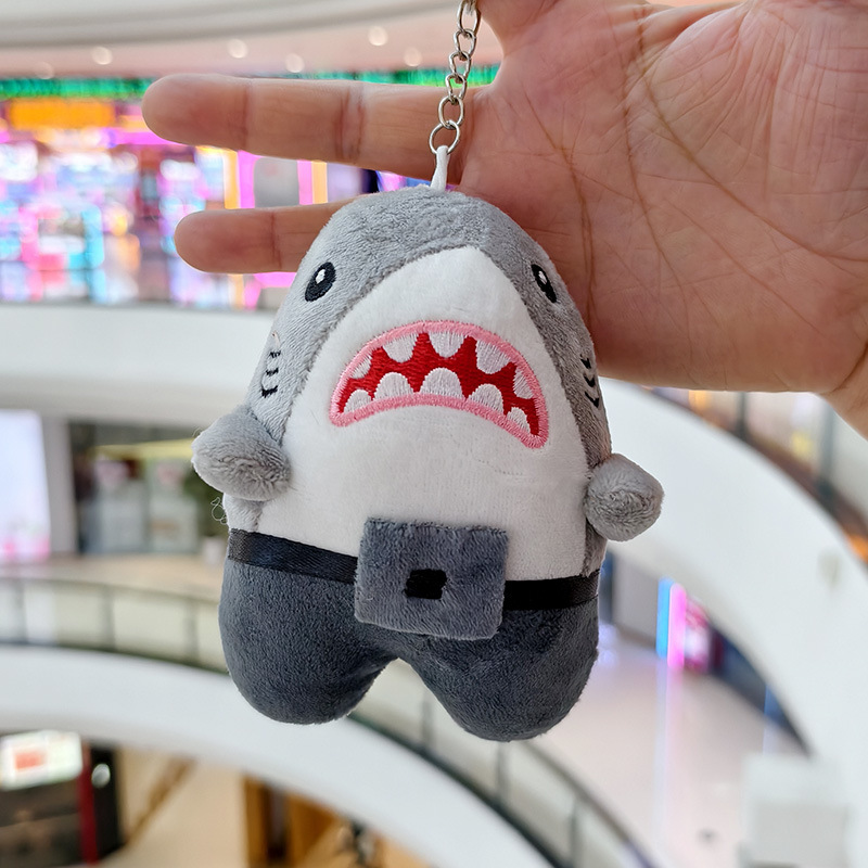 Picture of Marine Animal Shark Doll Creative Plush Doll Small Pendant Keychain School Bag Pendant Grabbing Doll Machine Wholesale