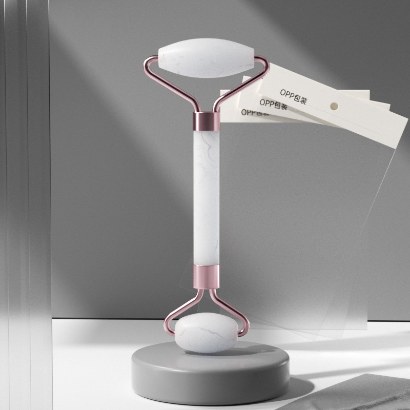 Picture of Cross-Border Rose Quartz Double-Headed Roller Facial Massager Non-Jade Facial Lifting Beauty Scraping Board Eye Pulling Stick