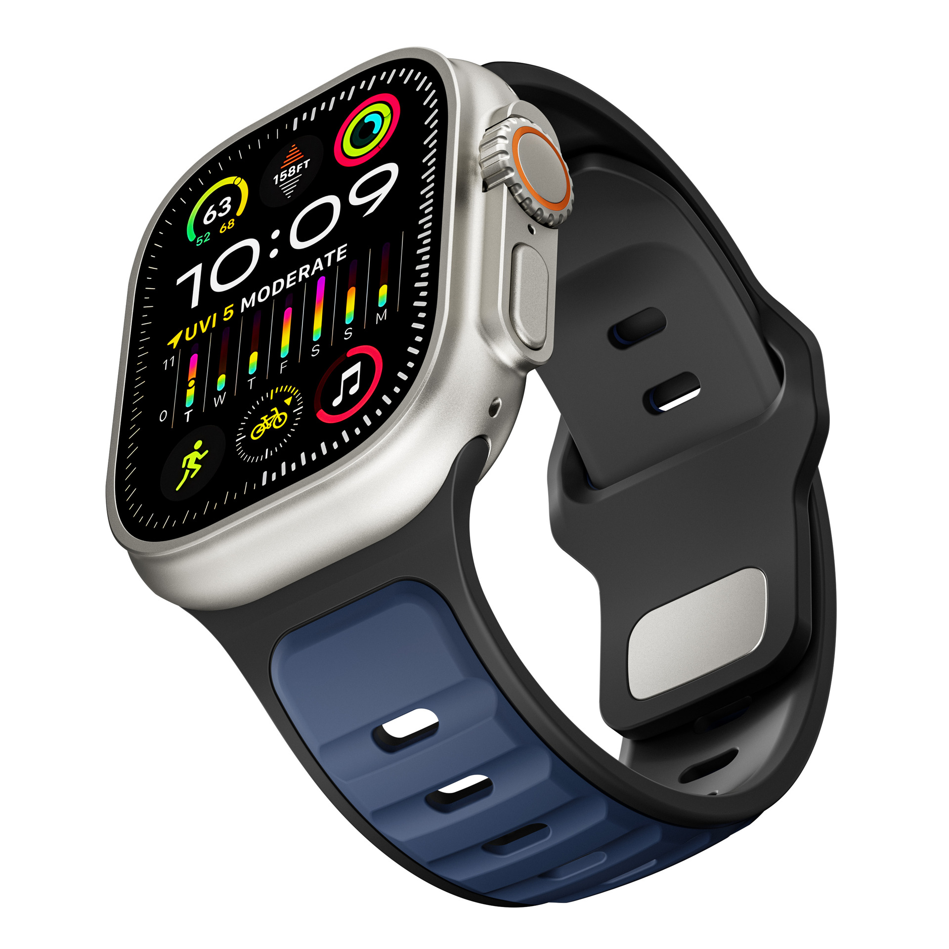 Picture of For Apple Watch Silicone Strap appleiwatchS10 Generation 9Ultra Norman Two Color Watch Strap Wholesale