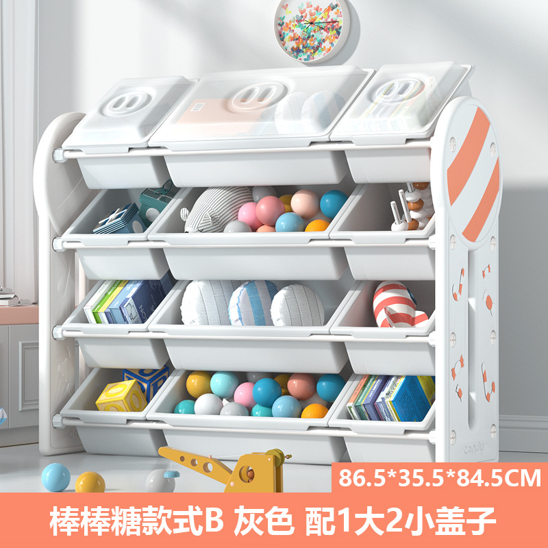 Picture of Children's Toy Storage Rack with Lid Baby Picture Book Bookshelf Organizer Box Multi-layer Storage Shelf Artifact Locker