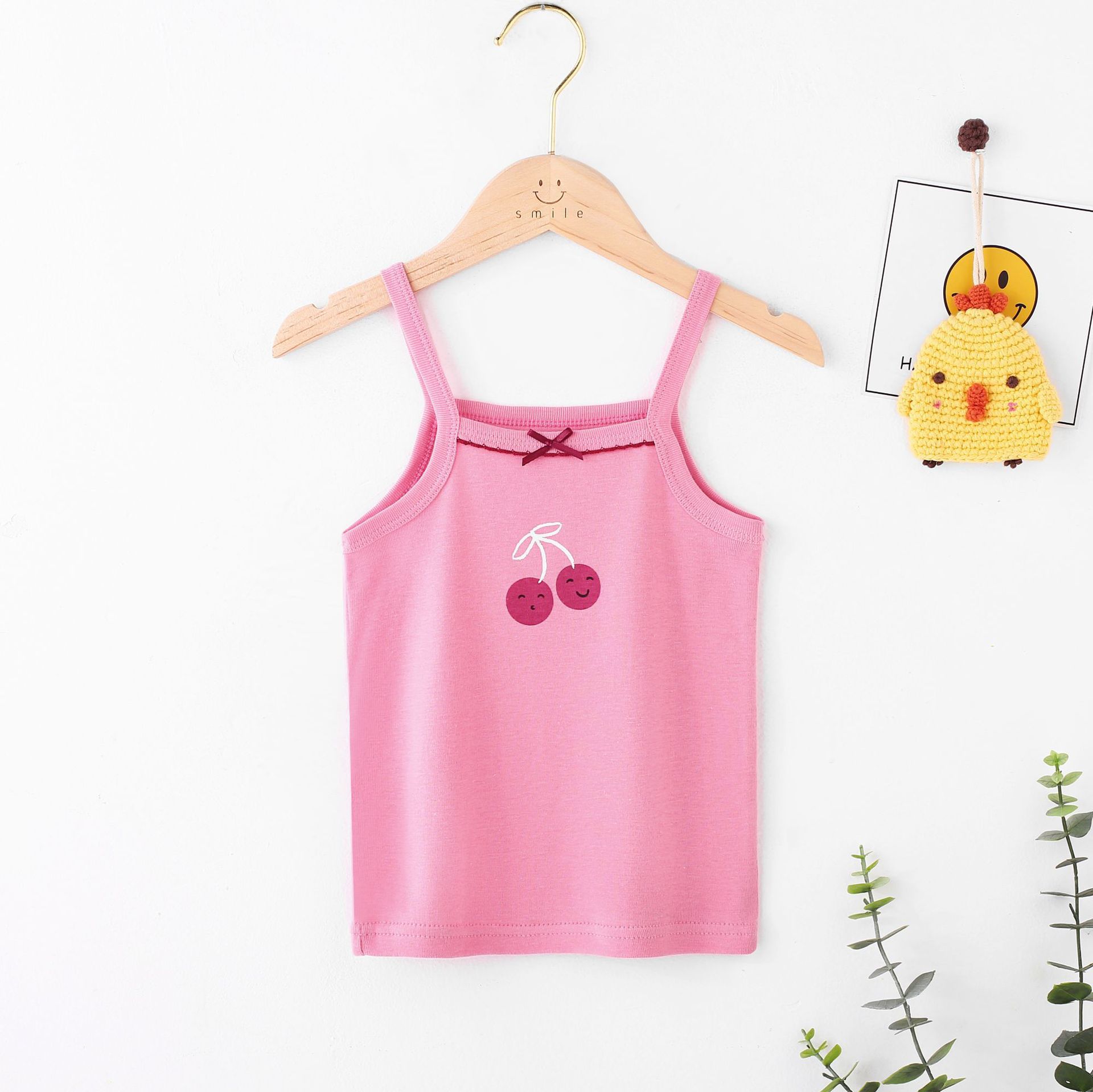 Picture of Children's Pure Cotton Vest Printed Ribbed Boys and Girls Summer Thin Sports Sling Outer Wear Bottoming Intimates for Small and Medium-Sized Kidsren