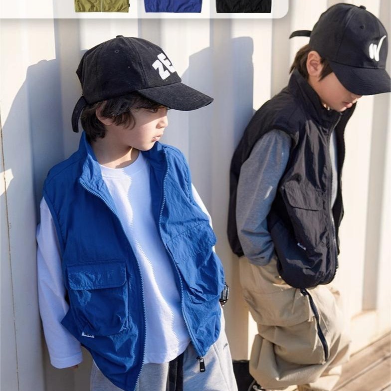Children's Clothing, Boys' Workwear Vests, Kidsren's Handsome Korean Style Vests, Waistcoats, Baby Spring Clothes, Stylish Vests, Boys' Jackets