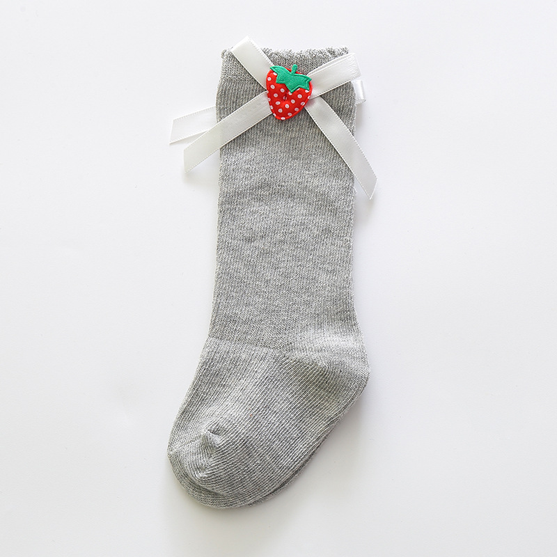Picture of Girls' mid-calf socks Korean style ins bow baby Princess socks long baby calf socks spring and autumn children's cotton socks