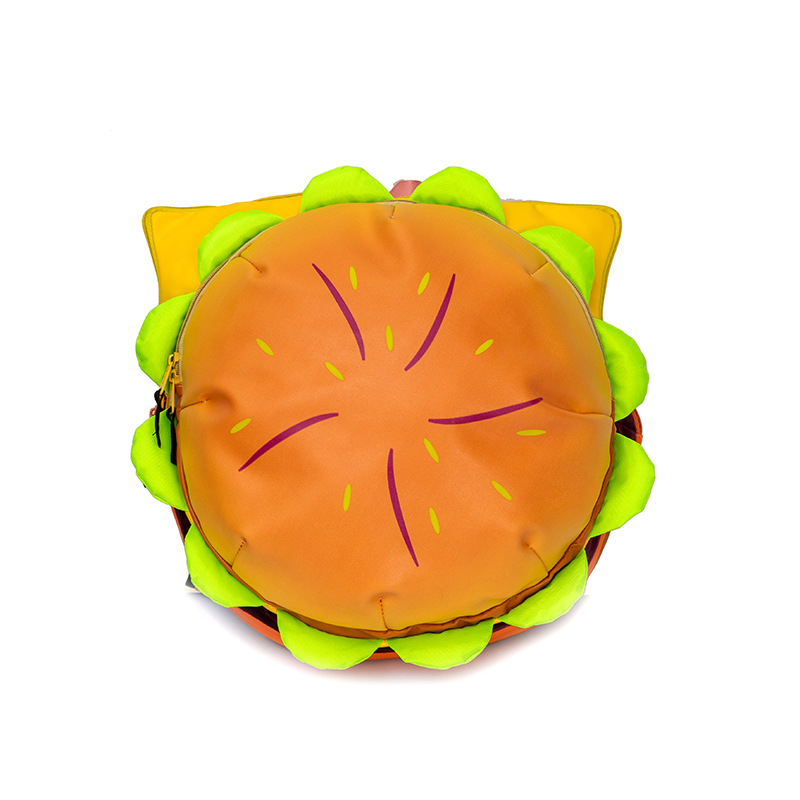 Picture of Cute Cheese Hamburger Niche Design Funny Crossbody Bag Women's Casual Creative Cartoon Backpack Large Capacity Schoolbag