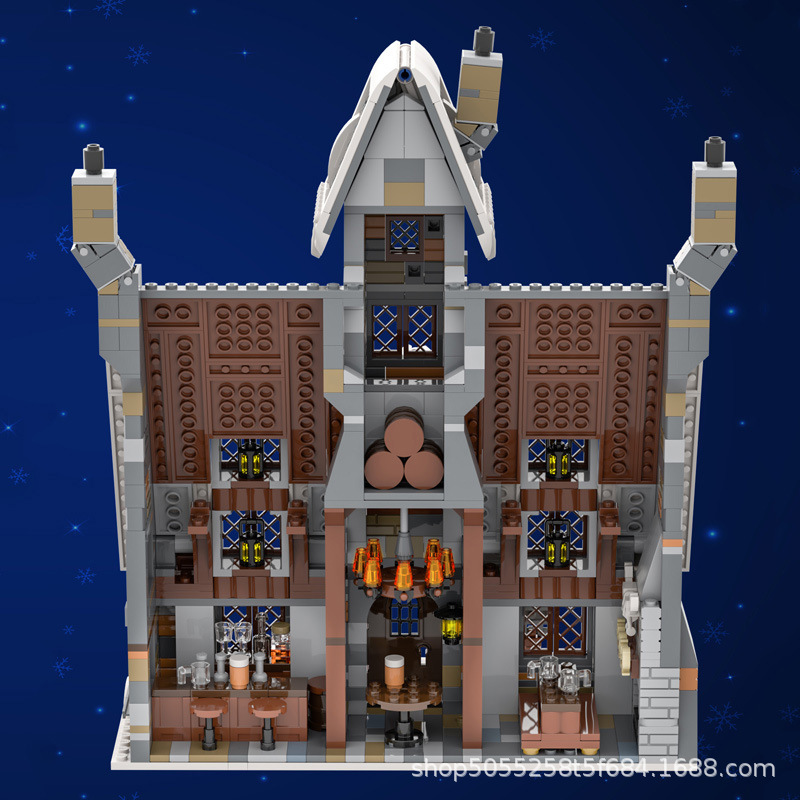 MOC block compatible Lego set Harry Potter architecture 58042 Hogsmeade village three broom bar