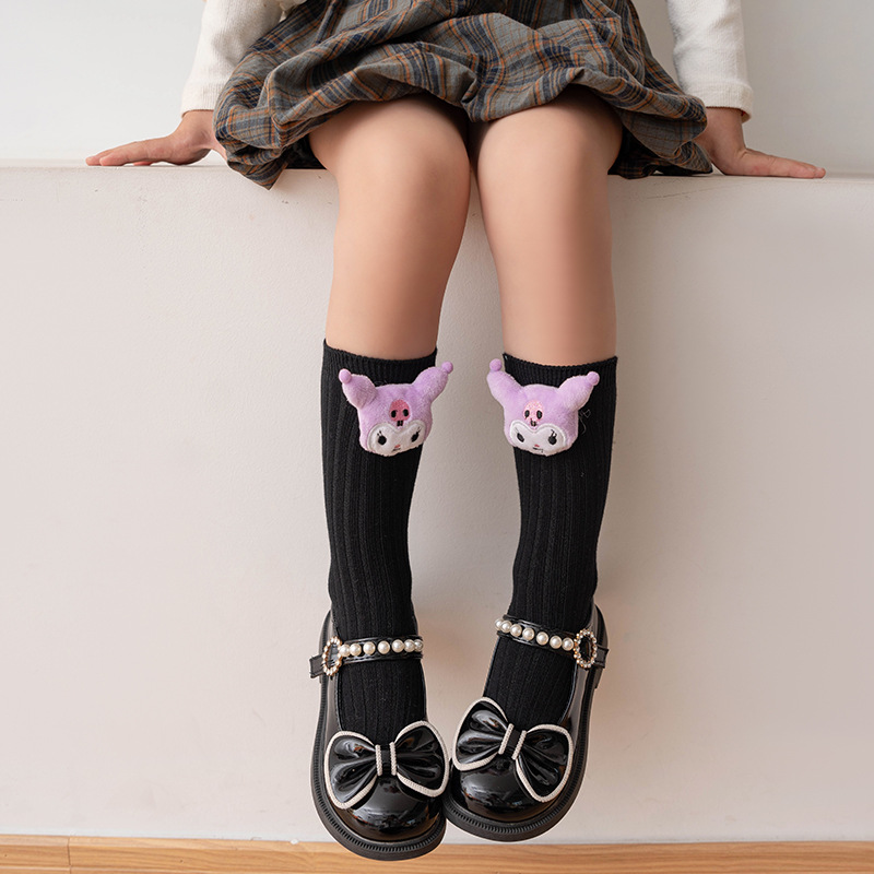 Picture of Children's cartoon socks boys and girls tube socks three-dimensional doll cute kulomi doll pile socks manufacturers wholesale
