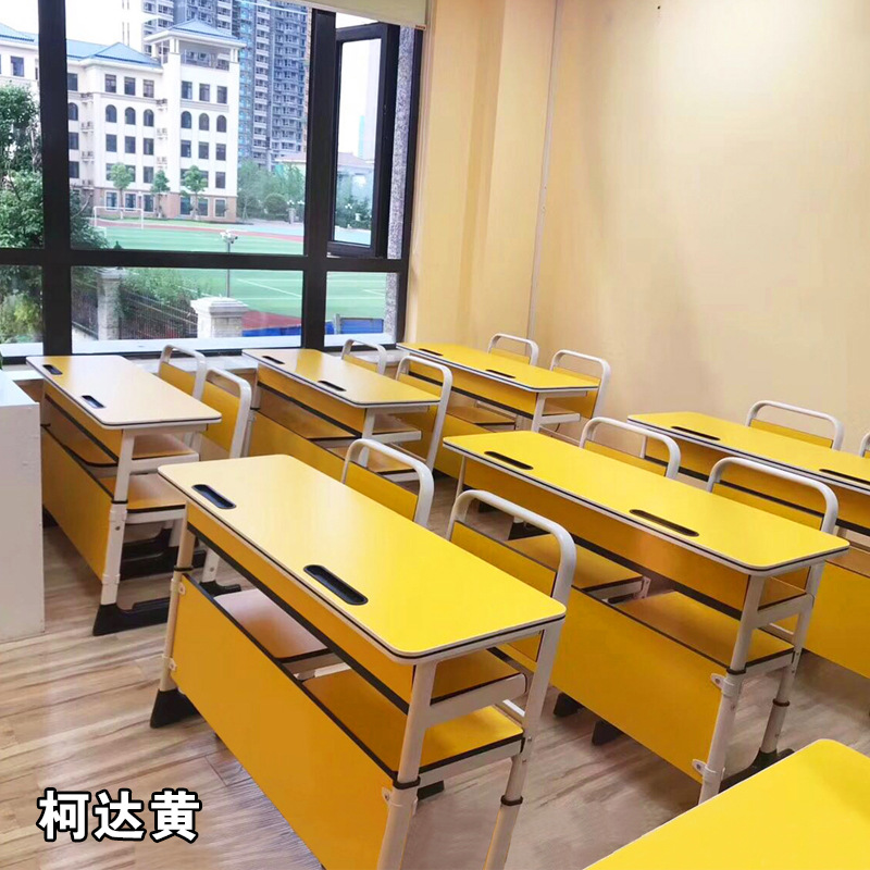Picture of Students' Desks and Chairs Training Course for Primary and Secondary School Students Cram School Tutorial Class Single Double Lift Training Organization Tables and Chairs