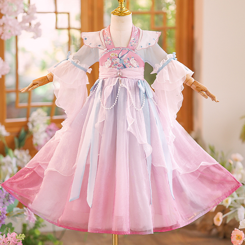 Picture of Wholesale girls Hanfu dress Chinese style ancient costume skirt 2025 new summer big children retro princess skirt