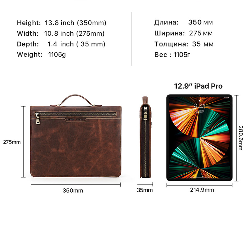 Picture of Suitable for ipad pro12.9 cowhide protective case with airtag portable multifunctional apple flat case wholesale