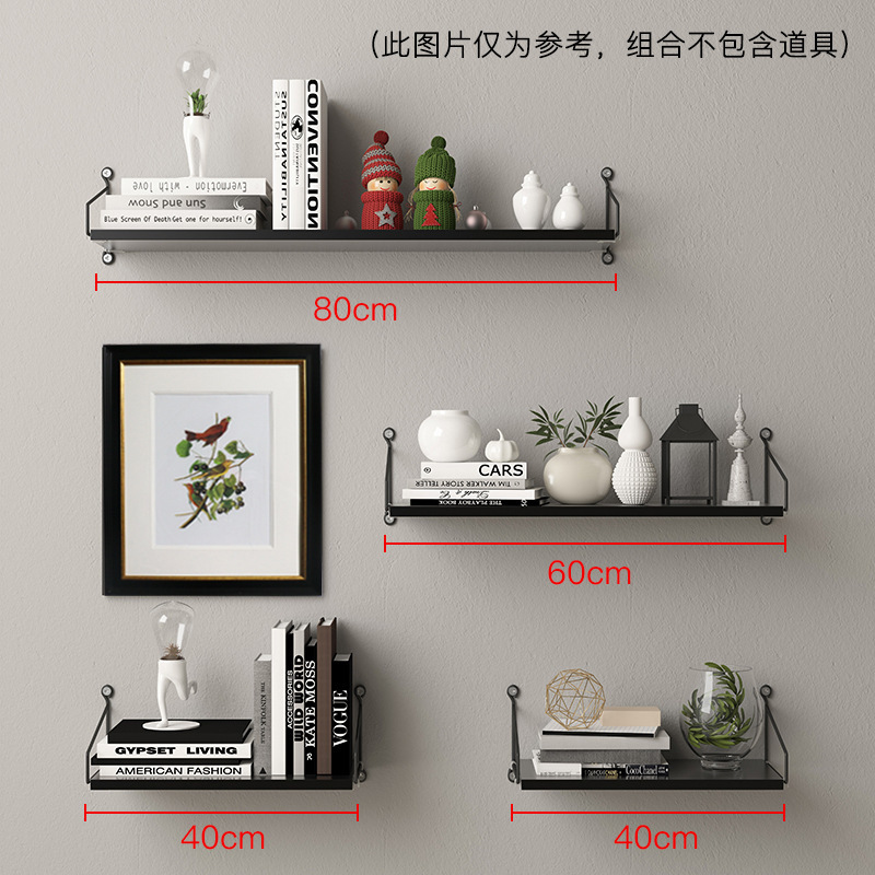 Picture of Punch-free Wall Storage Rack Bedside Projector Laminated Board Wall Hanging Board Living Room Wall Hanging Board