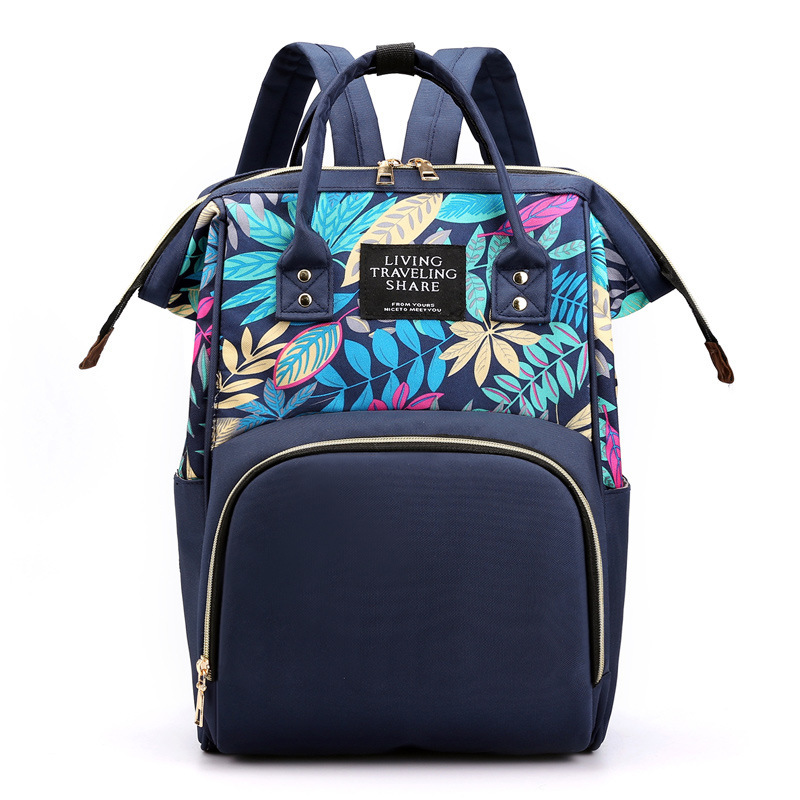 Picture of Manufacturer Wholesale Printed Backpack Mommy Bag Multifunctional Large Capacity Outing Mother and Baby Backpack Bottle Bag Portable Hook