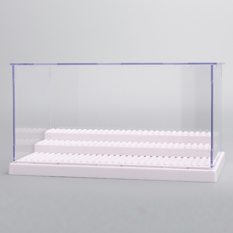 Picture of Three-layer dustproof storage box assembled building blocks display box transparent 3-layer acrylic display box large particle LOZ