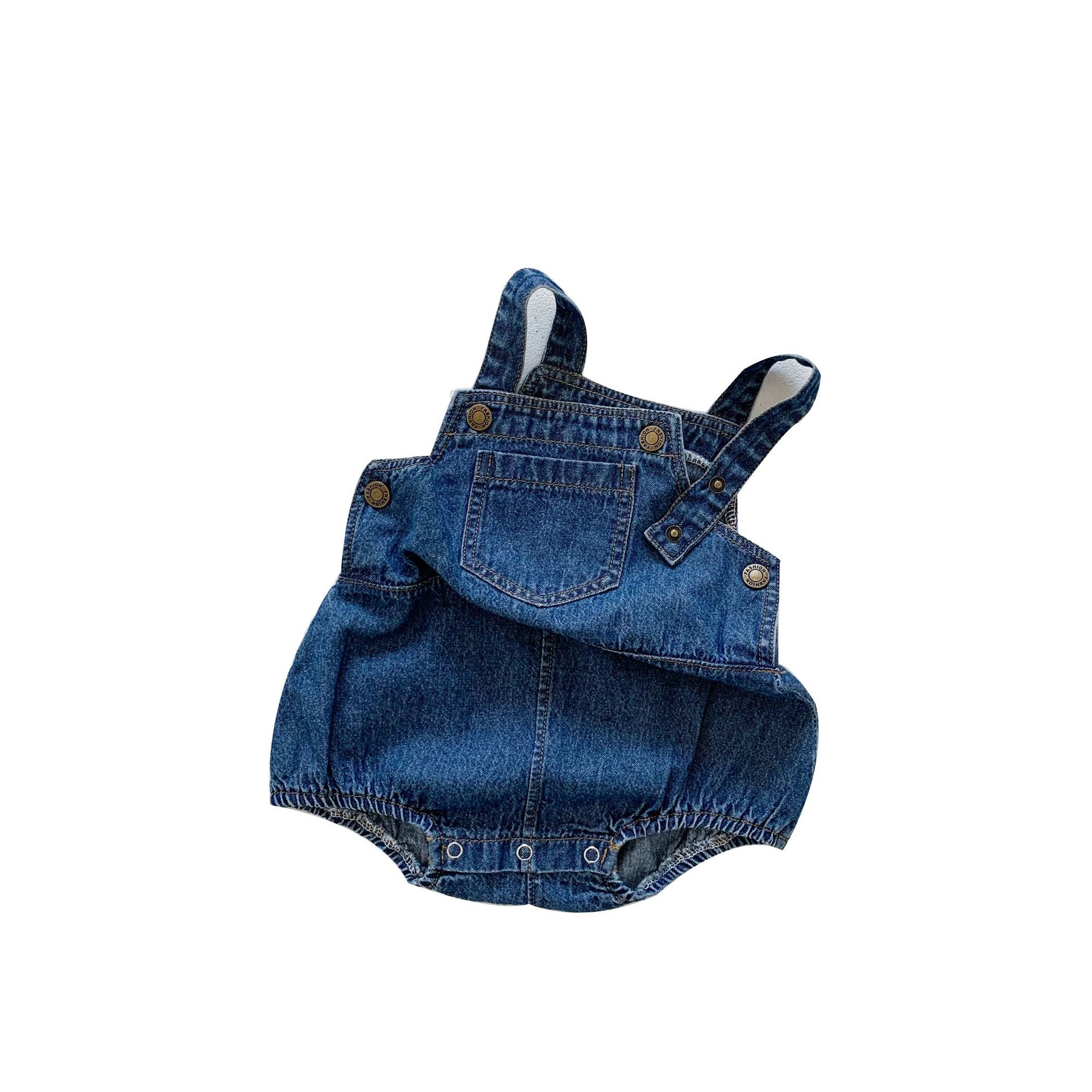 Picture of 2025 Spring and Summer Baby Denim Bag Fart Clothes 0-3 Years Old Baby Clothes Boys and Girls Cotton Jumpsuits Crawling Clothes