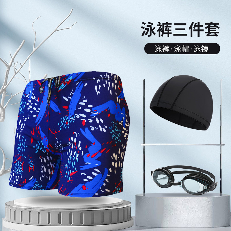 Picture of Explosions swimming trunks adult men's plus size anti-embarrassment boxer men's printing beach hot spring swimming trunks factory wholesale