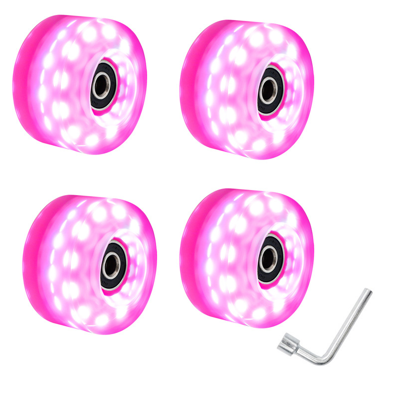Picture of High Flash Six-light Double Row Roller Skate Luminous Wheel Four-wheel Roller Skate Flash Wheel Skating Rink Indoor Outdoor Wheels