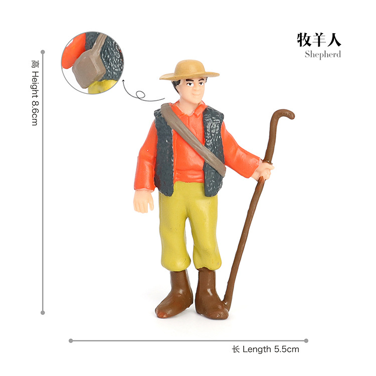 Picture of Cross-border Simulation Plant Doll Model Scene Ornaments DIY Farm House Workers Fence Stone Model Toys