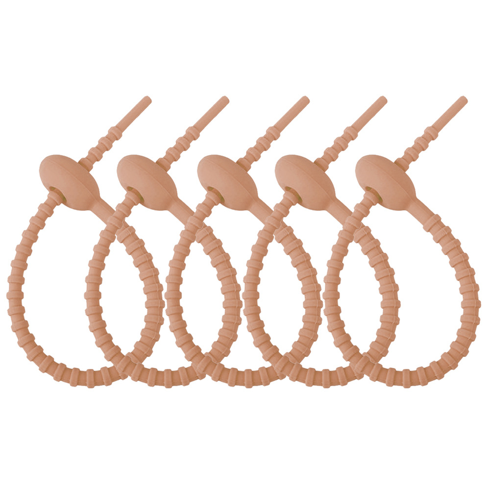 Picture of 215mm color silicone cable tie DIY jewelry pendant chattering blind box doll lanyard data cable storage winder