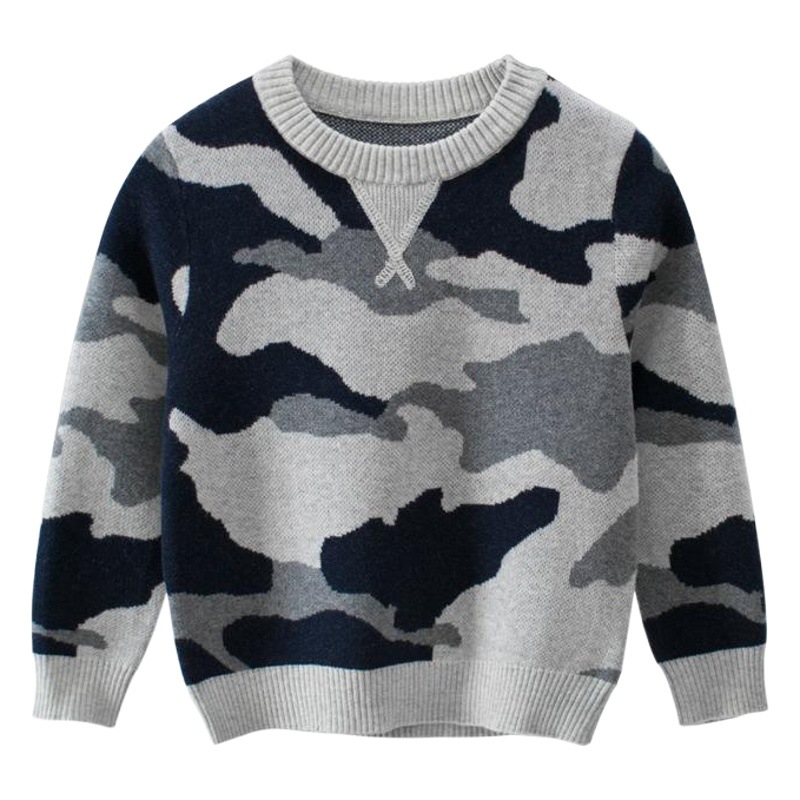 2024 Spring New Korean Style Children's Clothing Dropshipping Children's Sweater Camouflage Children's Tops Baby Clothes