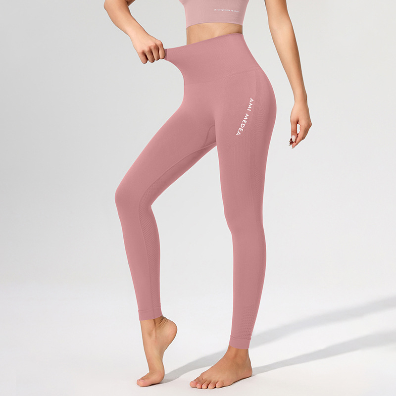 Picture of AMI MEDEA Peach Hip High Waist Yoga Pants Women's Stretch Tight Sports Running Sexy Fitness Pants