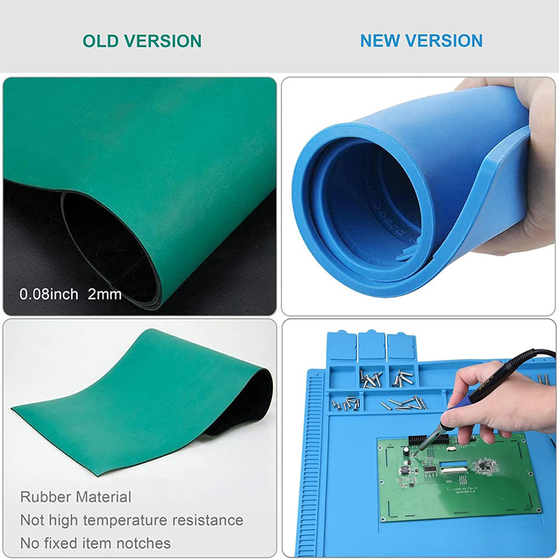 Picture of S160 computer mobile phone repair workbench heat insulation pad high temperature resistant silicone pad with magnetic hot air gun welding table