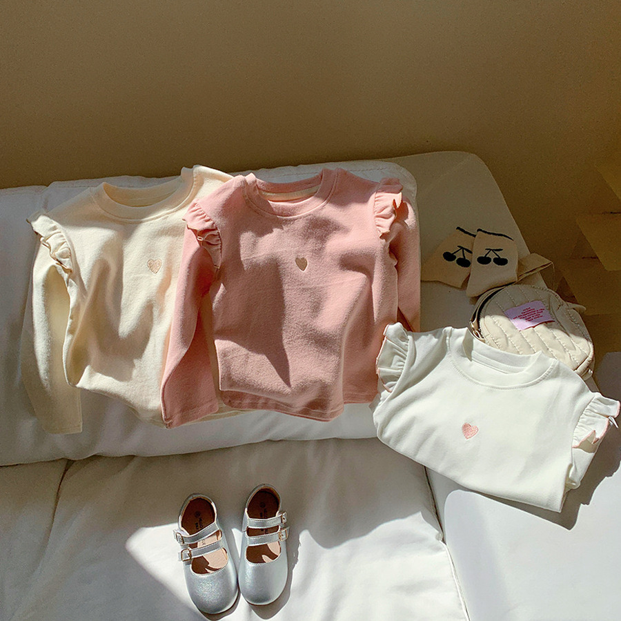 Picture of New Autumn Style Fake Two-Piece Kidsren's Color-Blocked T-Shirt Stripesd Cuffs Korean Style Girls' Long-Sleeved Bottoming Shirt Long-Sleeved T-Shirt